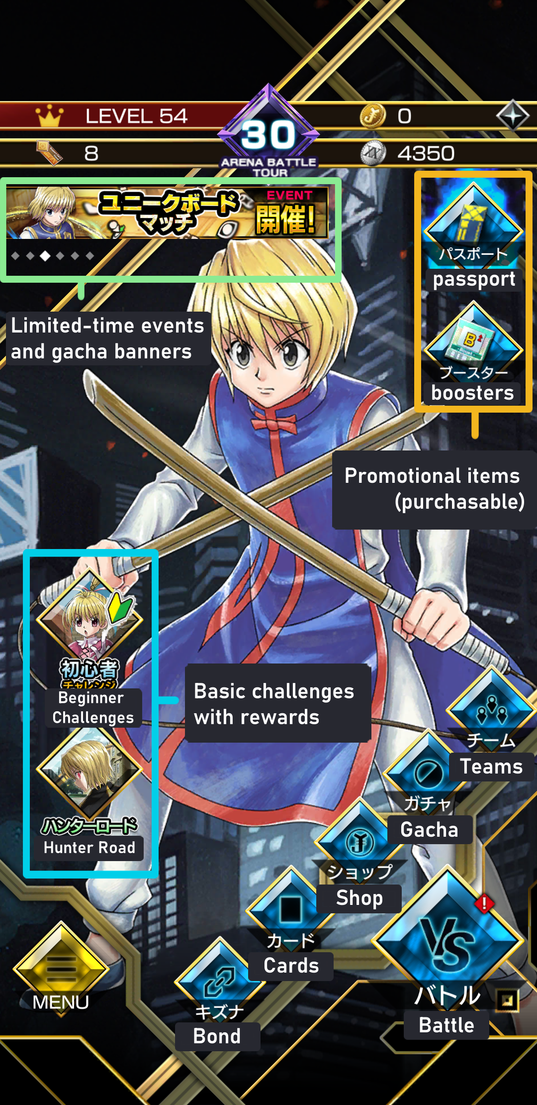 Hunter x Hunter Battle Allstars: How To Play & Game Mechanics (DBZ Dokkan  Style HxH Game) 