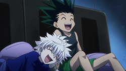 Gon and killua laugh