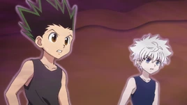HxH2011 EP29 Gon and Killua use Ten for defense