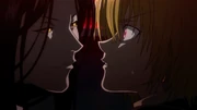 Shura talking to Kurapika on the floor