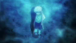 Killua carrying Gon