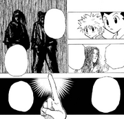 Chap 200 - Palm explaining the situation to Gon and Killua