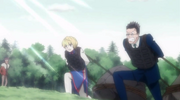 Kurapika y Leorio entrenando