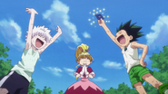 Gon, Killua, and Biscuit obtain a new card