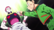 Gon offers Hisoka his number plate