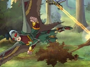 Lok and Powerbonded Kipperin are pursued by Gigadrone