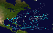 2012 Atlantic hurricane season summary map