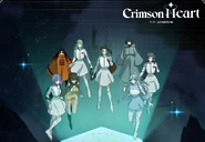 Crimson Heart with LE SSERAFIM by HYBE Webtoon - alle acht Hauptcharaktere zusammen