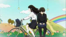 Houtarou and Eru on bicycle fantasy 1