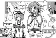 Neptune and Blanc defeat the enemy!