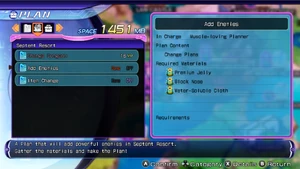 Pre-plan creation menu listing all requirements needed to craft an Add Enemies plan.