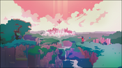 Scenery of the Land of Light at the very beginning of Hyper Light Drifter.