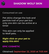 The Shadow Wolf Skin as seen in LadyBleu's  Ender Chest.