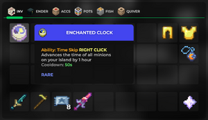 The Enchanted Clock as seen in Jayavarmen's inventory on sky.shiiyu.moe.