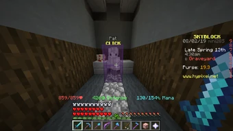 Pat encased in purple glass