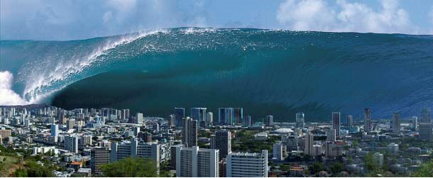 what causes a mega tsunami