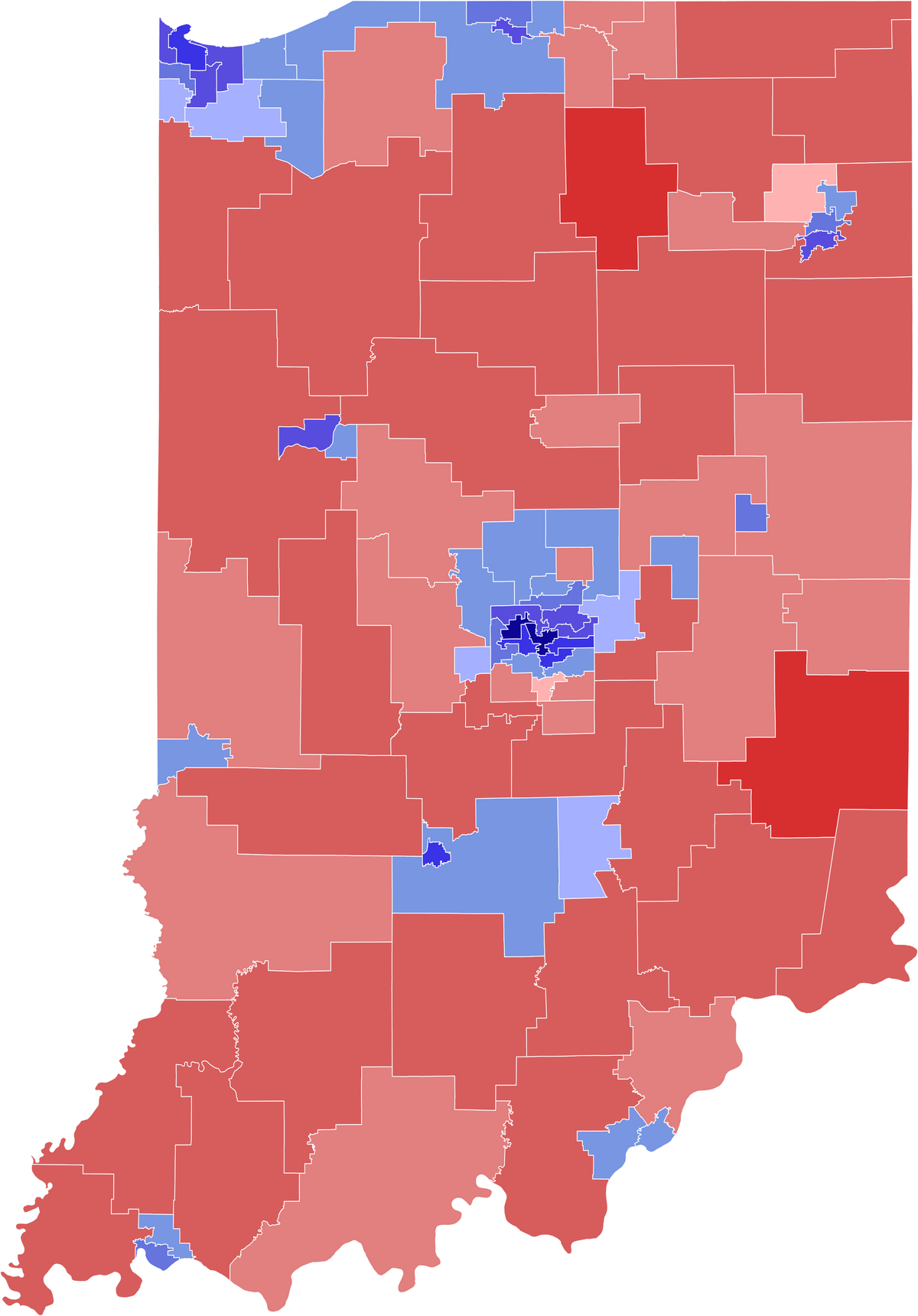 2024 Indiana gubernatorial election (Blackford) Hypothetical Cities