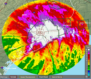 The insane base reflectivity on radar. This is when it slammed into New York City