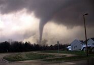 The tornado striking Bayfield