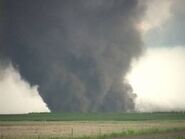 The EF3 tornado nearing Mitchell