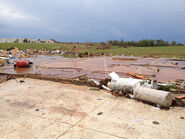 The remainder of a hanger hit by the EF5