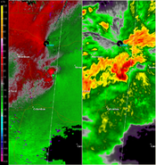 A radar image of the tornado