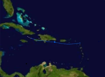 Meteorological track of Tropical Depression 1, derived from manuscripts