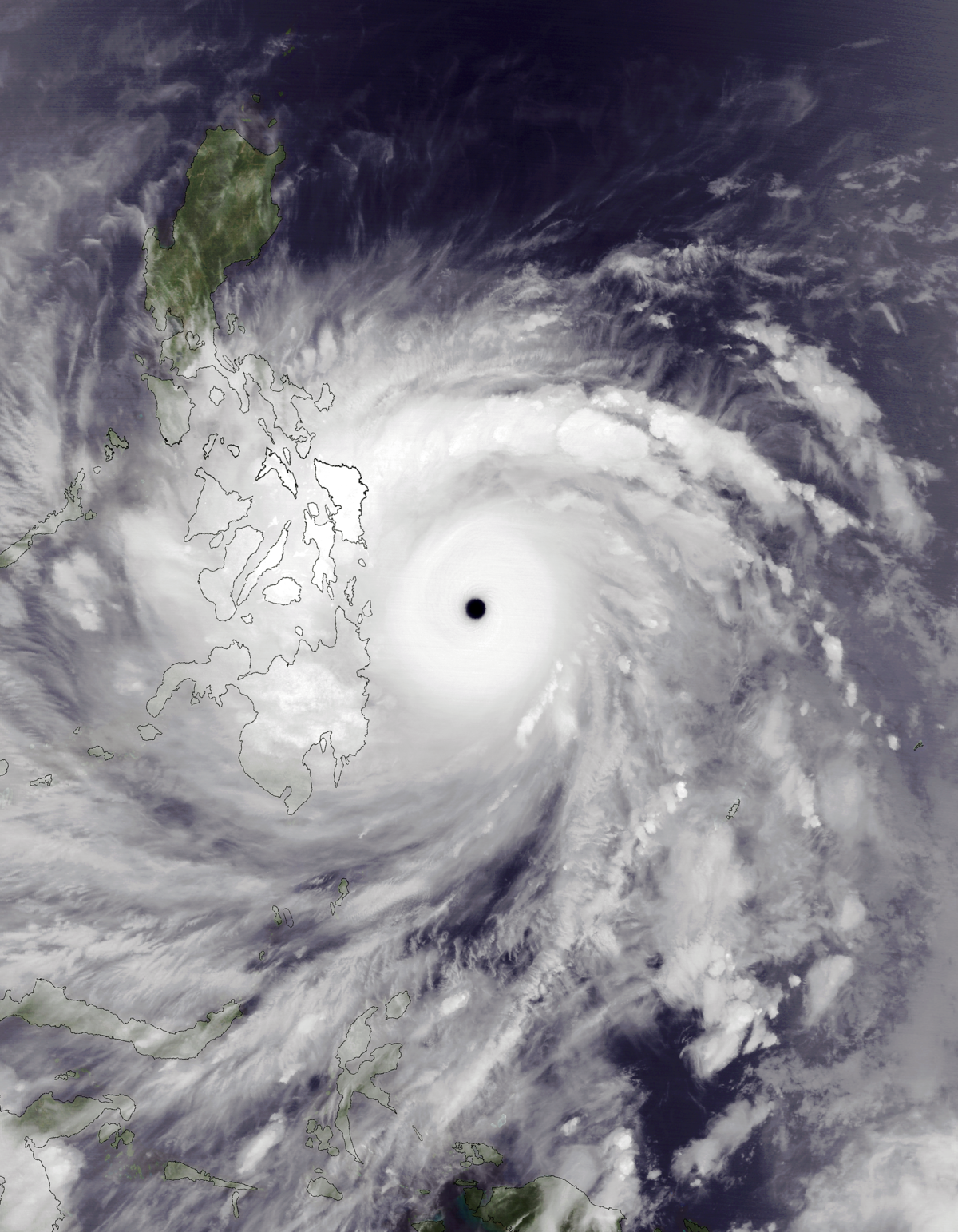 Surigae slowly moving away from eastern Philippines @ Windy Community