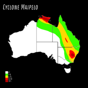 Rainfall across Australia dropped by Maipelo
