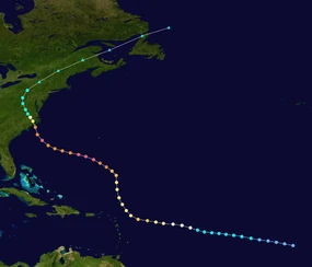 Map plotting the storm's track and intensity, according to the Map key


&nbsp;&nbsp; Tropical&nbsp;depression (≤38&nbsp;mph,&nbsp;≤62&nbsp;km/h)
&nbsp;&nbsp; Tropical&nbsp;storm (39–54&nbsp;mph,&nbsp;63–87&nbsp;km/h)
&nbsp;&nbsp; Category&nbsp;1 (74–95&nbsp;mph,&nbsp;119–153&nbsp;km/h)
&nbsp;&nbsp; Category&nbsp;2 (96–110&nbsp;mph,&nbsp;154–177&nbsp;km/h)
&nbsp;&nbsp; Category&nbsp;3 (111–129&nbsp;mph,&nbsp;178–208&nbsp;km/h)
&nbsp;&nbsp; Category&nbsp;4 (130–156&nbsp;mph,&nbsp;209–251&nbsp;km/h)
&nbsp;&nbsp; Category&nbsp;5 (≥157&nbsp;mph,&nbsp;≥252&nbsp;km/h)



Storm type
