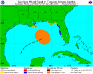 Tropical cyclone warnings early on July 4