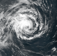 Minimal Tropical Storm Gabe just after getting named, late on August 27th.