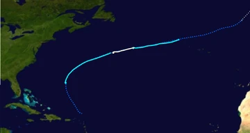 Track of Hurricane 9, derived from both American and European sources