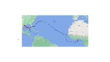 Path of hurricane Gamma