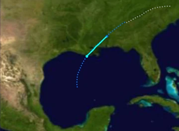Meteorlogical path of Tropical Storm 10, or more commonly referred to as the “New Orleans Storm”