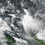 Potential Tropical Cyclone Nine late on September 13th, just a day before strengthening into Subtropical Storm Helena, showing signs of a surface circulation.