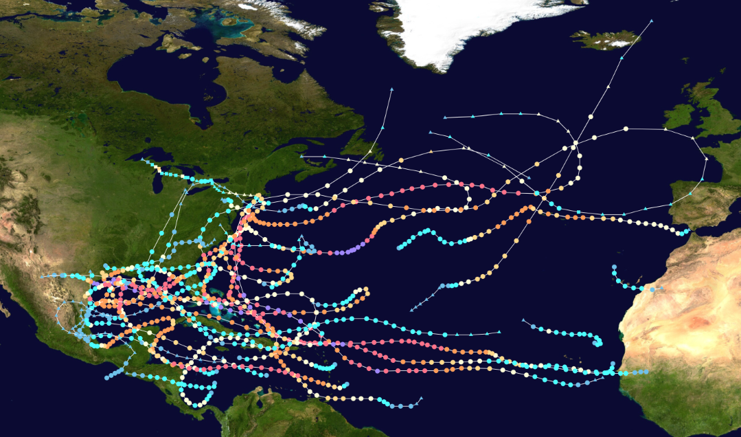 Historical storm tracks
