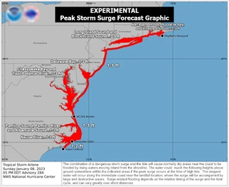 Tropical Storm Arlene Storm Surge Forecast [NOAA]