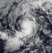 Arlene at 18:00 UTC August 6th, just after being upgraded to a category 2.