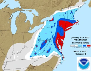 Tropical Storm Arlene Snow Totals [NOAA]