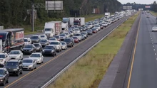 Highway A4, congested with evacuees, around evening on August 10th.
