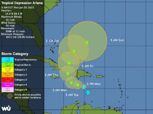 Tropical Storm Arlene's 05:00 Advisory's