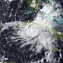 Tropical Storm Franklin approaching eastern Cuba on September 2