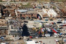 EF3 damage in downtown Leesburg