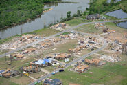 Damage to neighborhood near Broken Bow, OK from an EF4 on September 2.