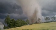 The France F2 tornado in the French countryside on January 2.