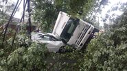 Two cars the crashed into eachother in West St Paul as the tornado strengthened into an EF3.