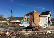 A home damaged by the EF3