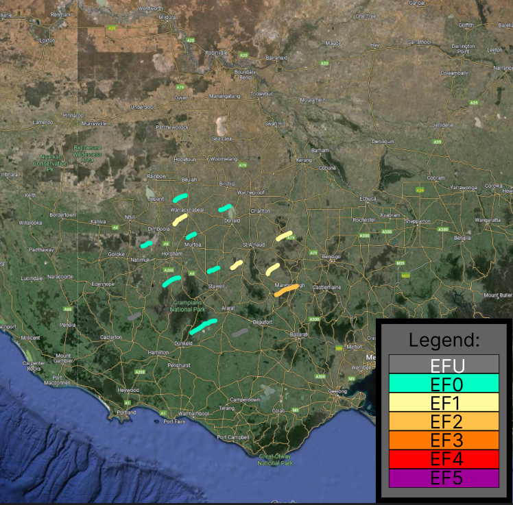 2025 January 1719th Victoria Australia Tornado Outbreak Sequence