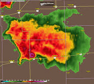 Radar image of the storm